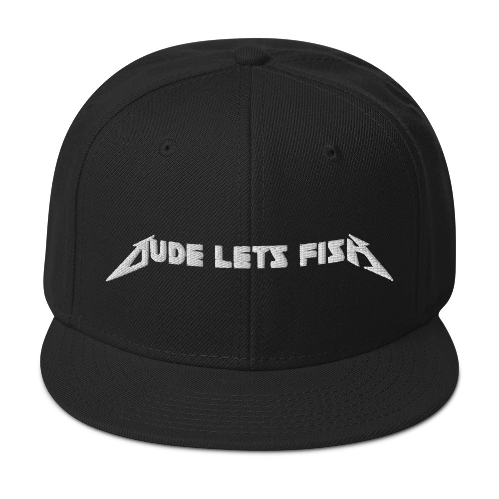 Dude Lets Fish Metal Snapback NEW