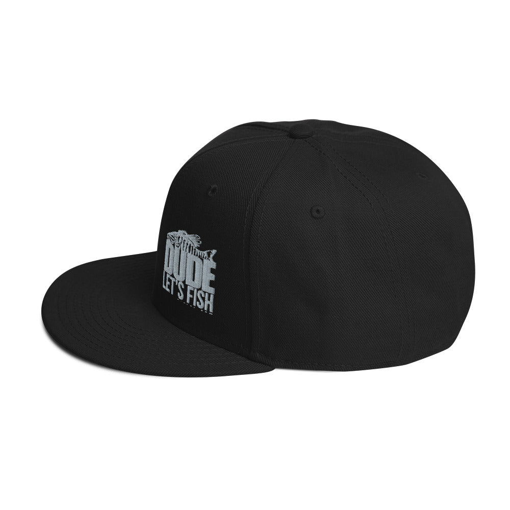 Dude Lets Fish Snapback Hat