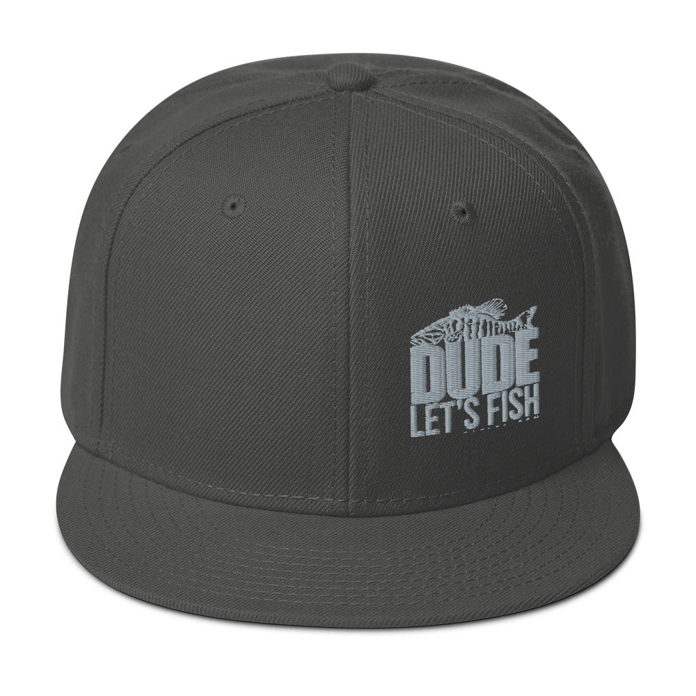 Dude Lets Fish Snapback Hat